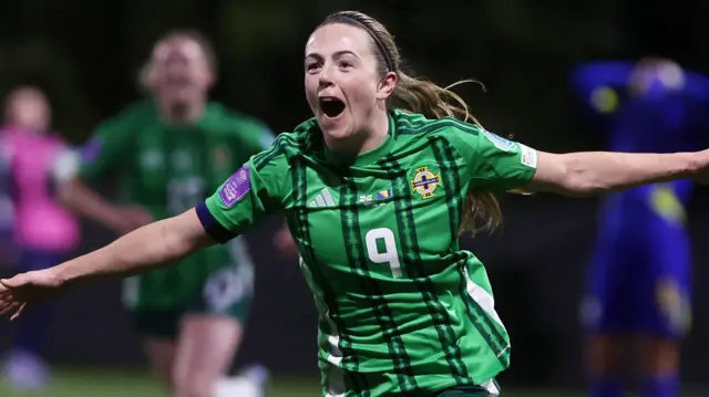 Simone Magill celebrates