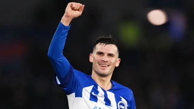 Pascal Gross of Brighton & Hove Albion celebrates