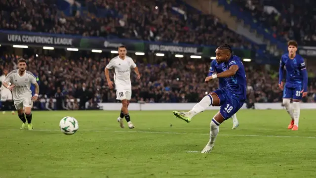 Christopher Nkunku scores a penalty