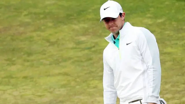 Rory McIlroy reacts