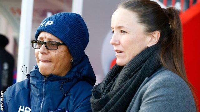 Hope Powell and Casey Stoney