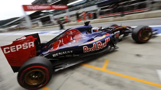 Max Verstappen leaves the pits for qualifying ahead of the Austrian Grand Prix