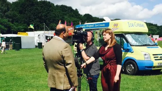 Reporter with Councillor Abdul Shan