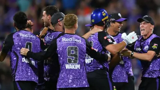 Hobart Hurricanes celebrate winning the 2024-25 Big Bash League