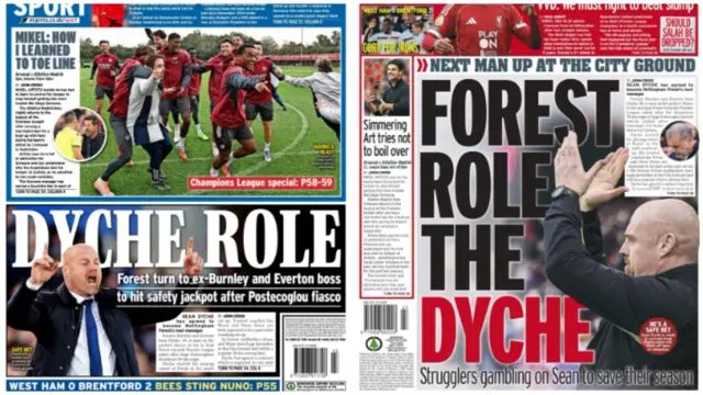 The Express and Mirror lead their back pages on Dyche's imminent appointment