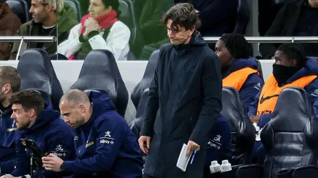 Thomas Frank looking dejected on the touchline