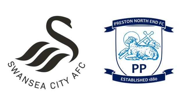 Side-by-side of Swansea City and Preston North End club badges