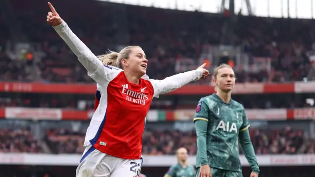 Alessia Russo celebrates the opening goal against Tottenham