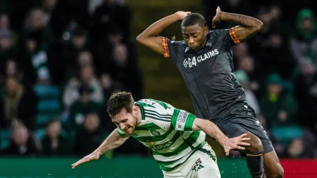 Celtic's Anthony Ralston and Motherwell's Tawanda Maswanhise