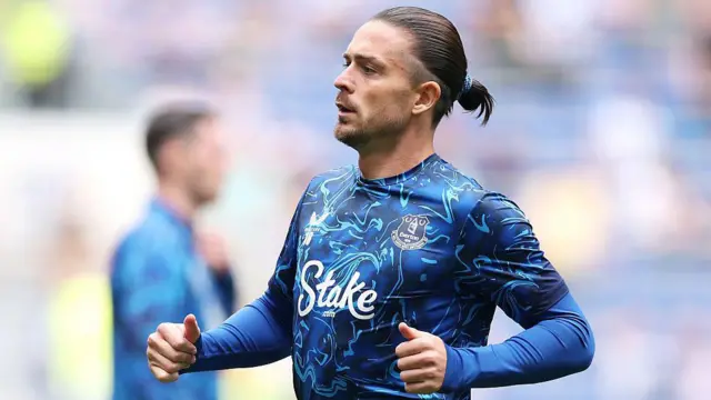 Jack Grealish playing for Everton