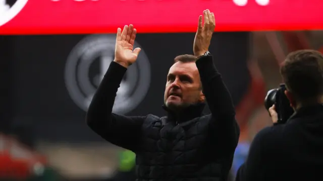 Nathan Jones applauding fans following Charlton Athletics' win over Sheffield Wednesday