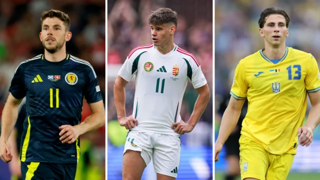 Ryan Christie, Milos Kerkez and Illia Zabarnyi in action at Euro 2024