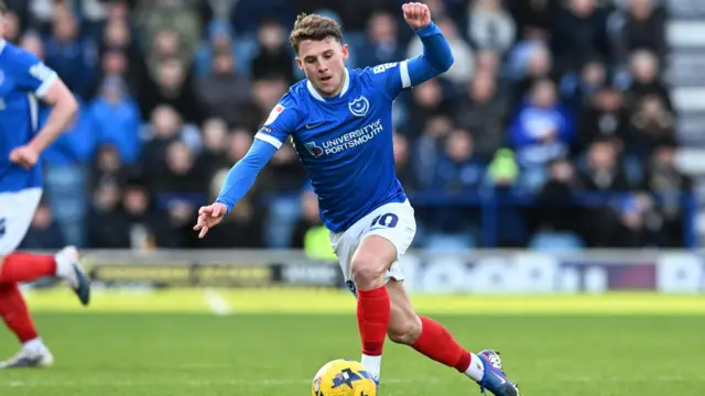 Adrian Segecic of Portsmouth in action for his side 