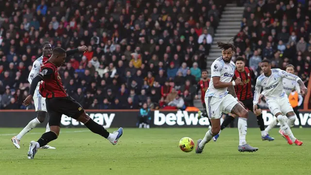 Rayan of scores for Bournemouth against Aston Villa