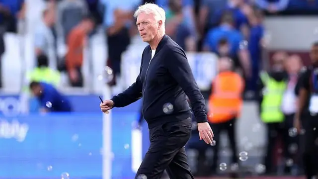 Everton manager David Moyes looks on following defeat in the Premier League match at West Ham United
