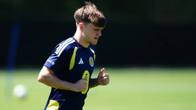 Scotland winger Ben Gannon-Doak in training