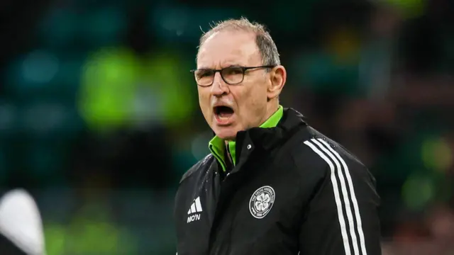 Celtic interim manager Martin O'Neill on the touchline