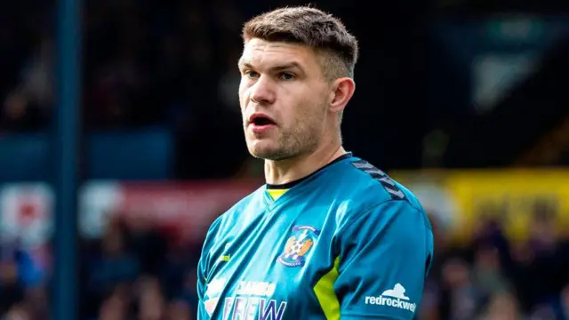 Kilmarnock's Max Stryjek in action during a William Hill Premiership match between Kilmarnock and St Mirren at Rugby Park