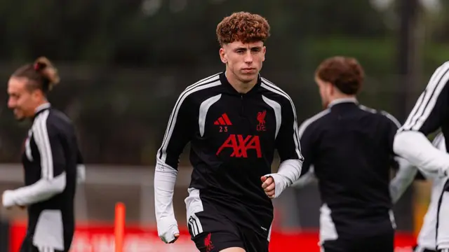 Victor Munoz of Liverpool during a training session 