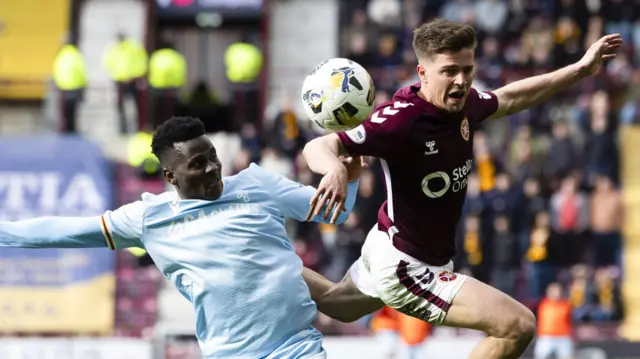 Motherwell's Ibrahim Said and Hearts' Cammy Devlin