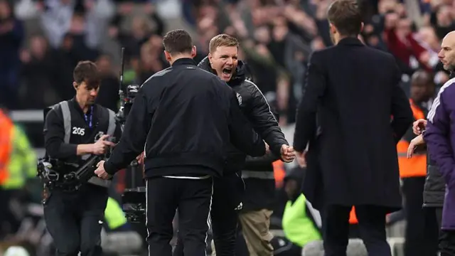 Eddie Howe and Jason Tindall celebrate