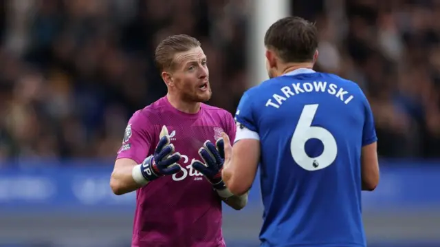 Jordan Pickford and James Tarkowski