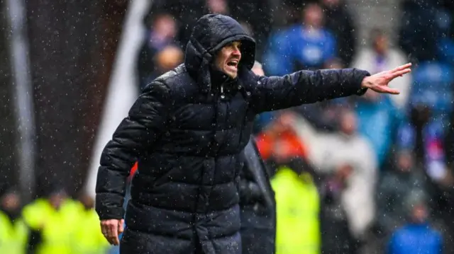 Rangers Head Coach Danny Rohl during a William Hill Premiership match between Rangers and Dundee United at Ibrox Stadium, on April 04, 2026, in Glasgow, Scotland