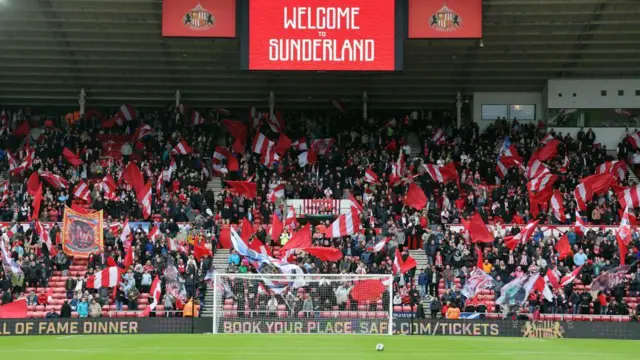 Sunderland fans greet the players at The Stadium of Light