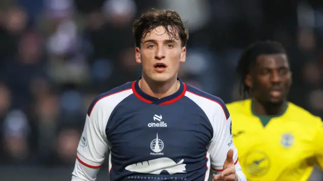 Barney Stewart in action for Falkirk against Hibernian