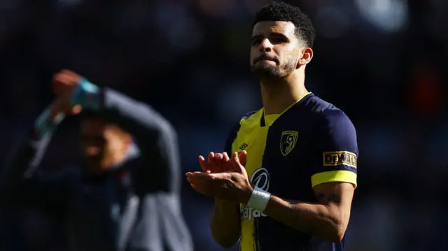 Dominic Solanke claps his hands