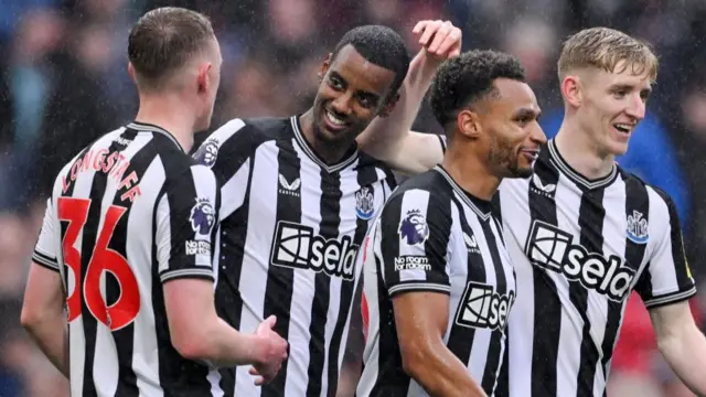 Newcastle players celebrate