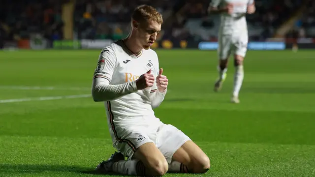 Jay Fulton celebrates his goal at Plymouth 