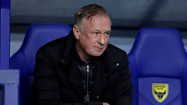 Michael O'Neill looks on at Oxford's Kassam Stadium