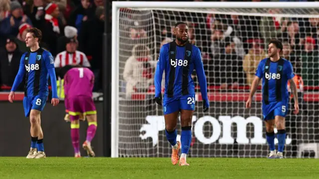 Bournemouth players looking dejected
