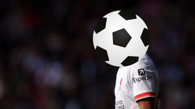 Liverpool player hidden behind a football