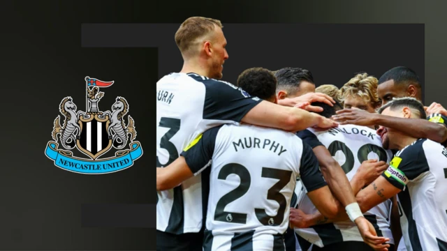 Newcastle players celebrate a goal