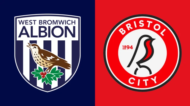 The West Bromwich Albion and Bristol City club badges