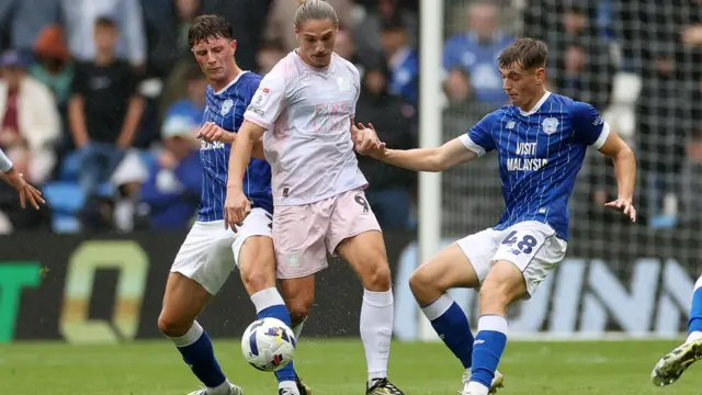 Will Fish and Dylan Lawlor in action for Cardiff 