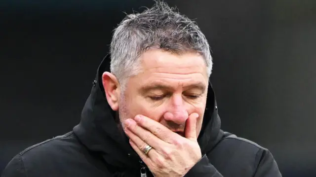 Dundee manager Tony Docherty during a William Hill Premiership match between Dundee and Aberdeen at the Scot Foam Stadium at Dens Park