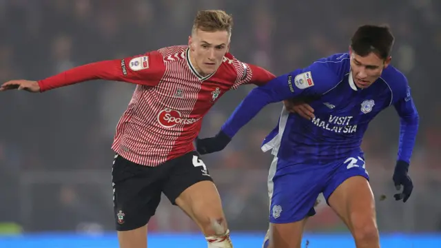 Flynn Downes in action for Southampton