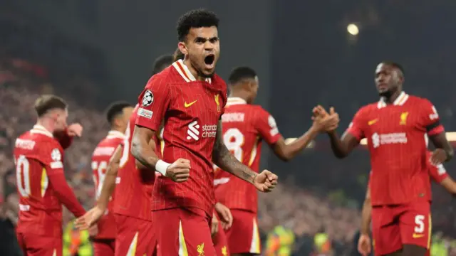Liverpool players celebrate