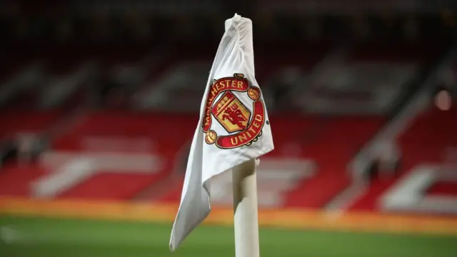 Manchester United badge on corner flag