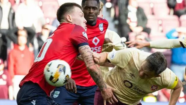 Lawrence Shankland scores for Hearts against Ross County