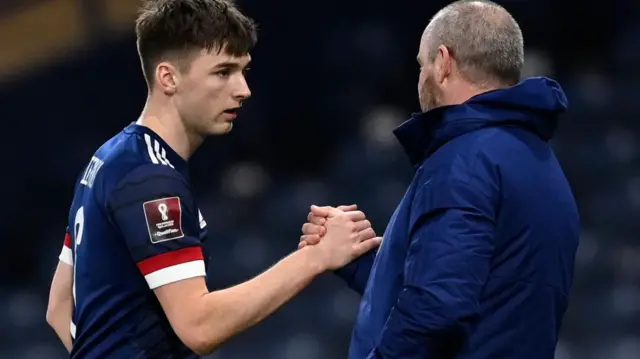 Kieran Tierney and Steve Clarke