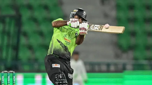 Fakhar Zaman batting for Lahore Qalandars