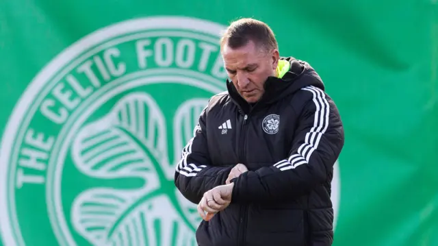 Brendan Rodgers in Celtic training