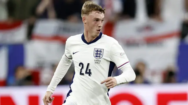 Cole Palmer in action for England