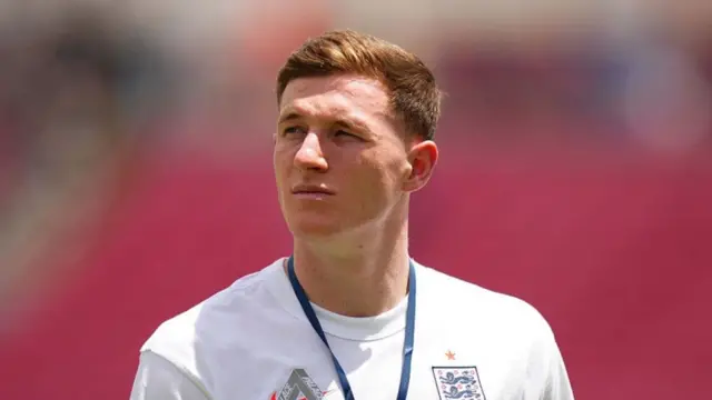 Elliot Anderson looks on while with England squad