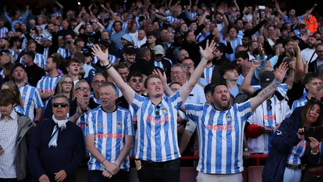 Fans of Coventry City show their support 