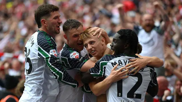 Tom Watson of Sunderland celebrates with his team-mates